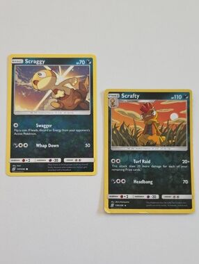 Pokemon Scraggy And Scrafty Trading Cards